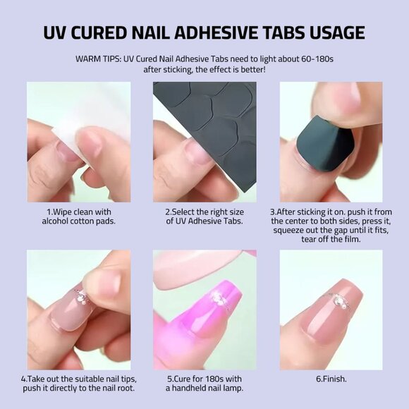 SheSlay UV Cured Nail Adhesive Tabs | 240PCS Double-Sided Jelly Nail Glu - Picture 2 of 4